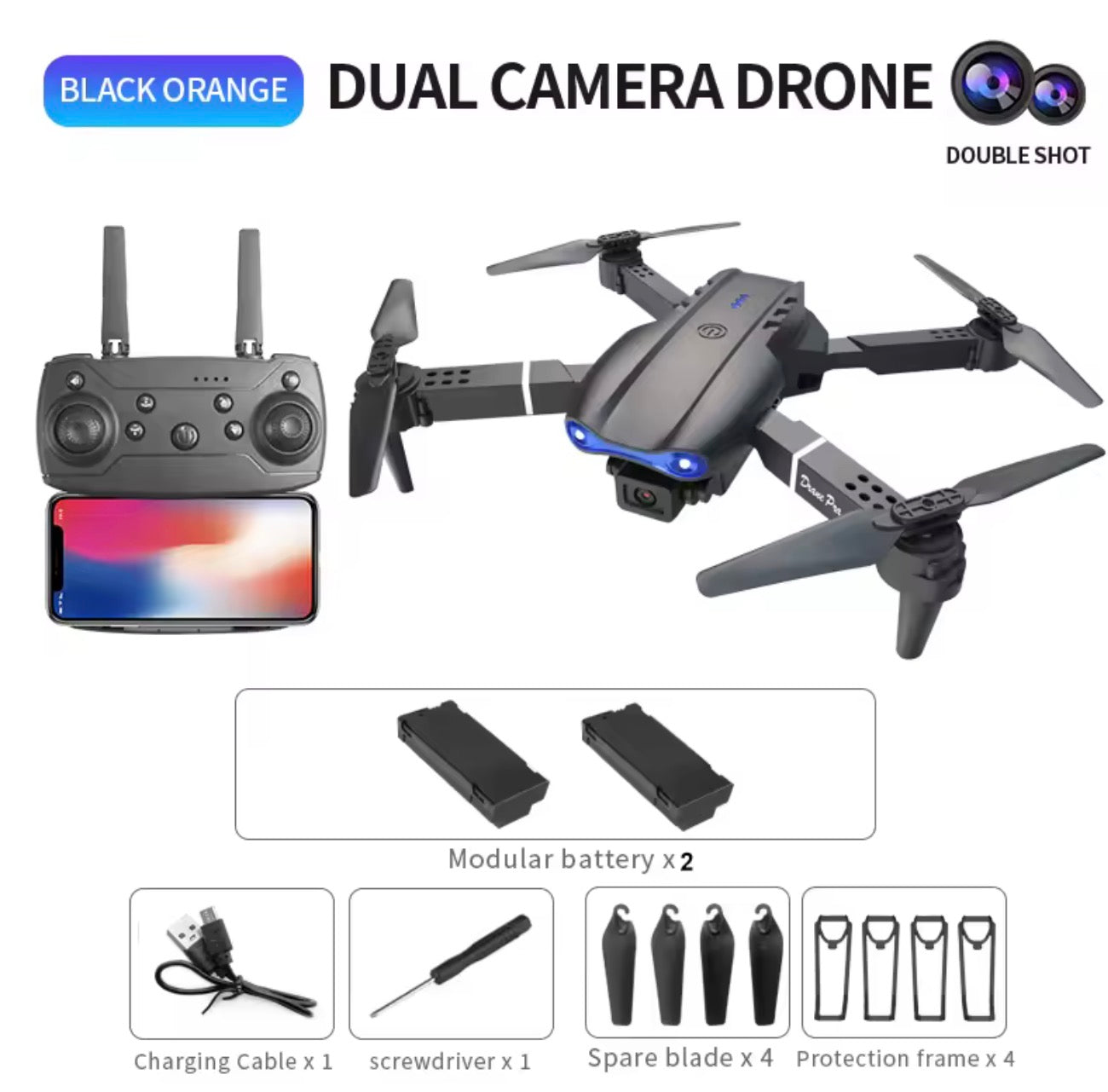 E99 PRO Drone with Flash Professional HD Dual Camera WIFI Obstacle Avoidance RC Helicopters Aerial Photography Quadcopter
